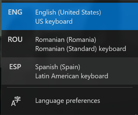 Windows language switcher
